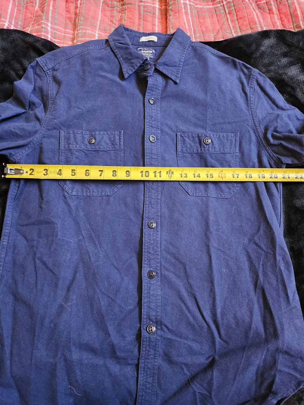 J. Crew Sportsman Fit Blue Utility Shirt Men's Long Sleeve Double Pocket Size M